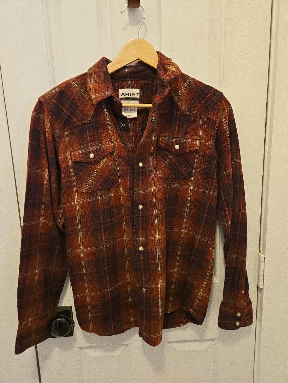 Ariat Retro Fit boys Hiller Retro Snap 100% cotton flannel